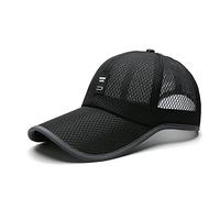 CAMICALMI Men Baseball Cap for Sport Running Tennis Adjustable Breathable Mesh Outdoor Black