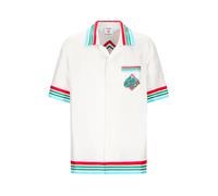 Camicia a Manica Corta con Colletto Cubano - male - Casablanca - Short Sleeve Shirts - White - M - Shirts M