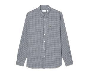 Camicia in flanella di cotone - male - Lacoste - Casual Shirts - Blue - 2XL - Shirts 2XL