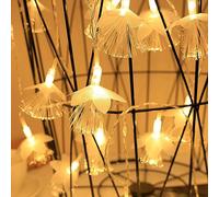 Camidy 9.8ft 20 LED String Lights Battery Operated Fiber Optic Flower Fairy Lights 2 Light Modes for Bedroom, Christmas, Parties, Wedding Decoration