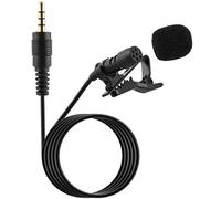 Camidy Clip On Lapel Microphone,Mini Handless Lavalier Mic 3.5mm Jack Wired Omnidirectional Condenser Microphone for Voice Recording