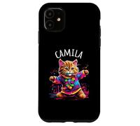 Camila Colorful Dancing Cat Design for Girls Name Camila Case for iPhone 11