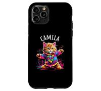 Camila Colorful Dancing Cat Design for Girls Name Camila Case for iPhone 11 Pro