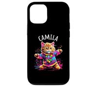 Camila Colorful Dancing Cat Design for Girls Name Camila Case for iPhone 12/12 Pro