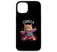 Camila Colorful Dancing Cat Design for Girls Name Camila Case for iPhone 13
