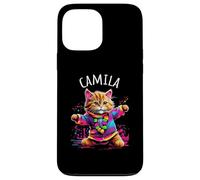 Camila Colorful Dancing Cat Design for Girls Name Camila Case for iPhone 13 Pro Max