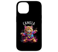 Camila Colorful Dancing Cat Design for Girls Name Camila Case for iPhone 14