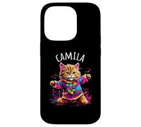 Camila Colorful Dancing Cat Design for Girls Name Camila Case for iPhone 14 Pro
