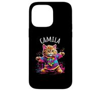 Camila Colorful Dancing Cat Design for Girls Name Camila Case for iPhone 14 Pro Max