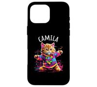 Camila Colorful Dancing Cat Design for Girls Name Camila Case for iPhone 16 Pro Max