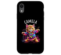 Camila Colorful Dancing Cat Design for Girls Name Camila Case for iPhone XR