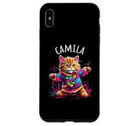 Camila Colorful Dancing Cat Design for Girls Name Camila Case for iPhone XS Max