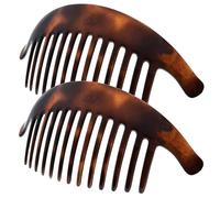 Camila Paris CP2430/2 French Hair Side Combs Tortoise Shell Interlocking Combs French Twist Hair Combs, Strong Hold Hair Clips for Women Bun Chignon Up-Do Styling Girls Hair Accessories Made in France