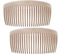 Camila Paris CP2912 French Side Combs Large Curved, Nude French Twist Hair Combs Decorative, Strong Hold Hair Clips for Women Bun Chignon Up-Do, No Slip Styling Girls Hair Accessories, Made in France