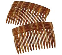 Camila Paris CP2943 French Hair Side Comb, 3 inch Small Brown, Flexible Durable Cellulose Hair Combs, Strong Hold Hair Clips for Women, No Slip Styling Girls Hair Accessories, Made in France