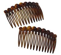 Camila Paris CP33/2 French Hair Side Combs Small Set of 2 Tortoise Shell Flexible Durable Cellulose Hair Combs, Strong Hold Hair Clips for Women, No Slip Styling Girls Hair Accessories, Made in France