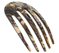 Camila Paris CP3399 French Hair Side Comb Small 3.5 inch Rounded, Onyx, Flexible Durable Handmade Hair Combs, Strong Hold Hair Clips for Women, No Slip Styling Girls Hair Accessories Made in France