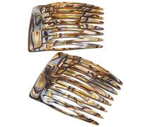 Camila Paris Handmade French Side Comb Small Rounded Onix Finish Strong Hold Grip Hair Clips for Women No Slip and Durable Styling Girls Hair Accessories Made in France (Onix)