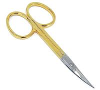 Camila Solingen CS05 Professional Nail Cuticle Scissors, Hypoallergenic Gold Plated Sharp Curved Manicure Pedicure Grooming for Finger and Toe Nail Care. Made of Carbon Steel in Solingen, Germany