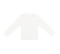 Camilife Unisex Baby Cotton Long Sleeve Peter Pan Collar Button Closure Soft Elastic Christening Partner Shirt Bib and Brace - White - 9-12 Months