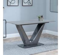 Camilla 6 Seater Grey Ceramic Dining Table with V Base - 140cm