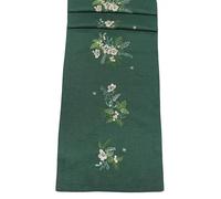 Camilla Christmas Winter Floral Embroidered Table Runner - 14" x 75"
