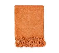 Camilla Collection Chenille Throw In Burnt Orange