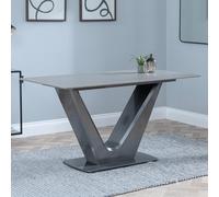 Camilla Dining Table - 4 Seater - 140cm - Grey Ceramic - V Base