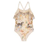 Camilla Kids frilled leopard-print swimsuit - Neutrals 6 yrs-8 yrs