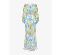 Camilla Womens Camilla Crystal-Embellished Graphic-Pattern Silk Kaftan Dial Up The Tiles
