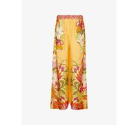 Camilla Womens the Flower Child Society Pleated Wide-leg High-rise Silk-satin Trousers Xs
