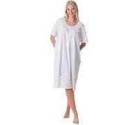 Camille Womens White Short Sleeved Polycotton Polka Dot Nightdress 18-20 Polka Dot
