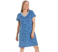 Camille Womens Smooth Soft Cotton Summer Nightshirts 18-20 Blue Animal