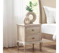 Camille Bedside Cabinet - 2 Drawer - French Style - Oak
