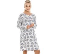 Camille Blue Floral And Leaf Lightweight White Nightdress - CREAM - 14-16