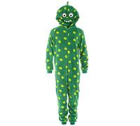Camille Childrens Super Soft Fleece Onesie - Hooded All In One - Long Sleeved and Full Length with Elasticated Cuffs and Ankles Green 9-11 Years