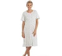 Camille Classic Floral Print Jersey Cotton Nightdress 18-20 Aqua