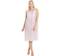 Camille Womens Floral Print Classic Sleeveless White Nightdresses 10-12 Pink