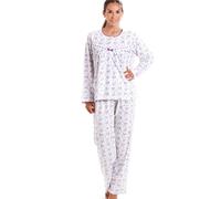 Camille Womens Classic Cotton Jersey Lilac Floral Print Pyjama Set 20-22