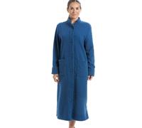 Camille Classic Soft Fleece Jacquard Floral Button Up Housecoat In Jade Jade 12-14