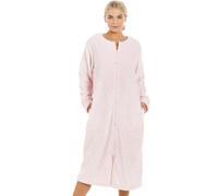 Camille Classic Supersoft Diamond Print Zip Up Housecoat - 18-20 - Pink