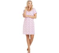 Camille Womens Smooth Soft Cotton Summer Nightshirts 14-16 Pink Floral