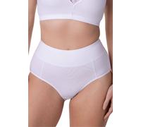 Camille Womens Four Pack Plain Elasticated Hi Waisted Classic Cotton Comfort Briefs 16 White