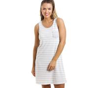 Camille Womens Striped Sleeveless Nightdress - Ladies Lightweight Knee Length Nightie - Comfortable & Breathable Summer Nightwear with Small Pocket On The Front 10-12 Grey