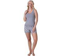 Camille Polka Dot Womens Pyjamas - Lightweight 100% Cotton Pajamas for Women with Lace Detailing & Elasticated Waist - Cool & Comfortable Ladies PJs Grey