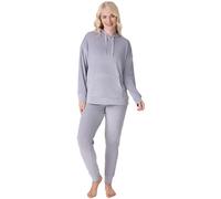 Camille Women's Supersoft Velour Loungewear Pyjama Set in Grey | Size: 16-18 Camille Grey 16-18