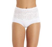 Camille Womens White High Waist Seamless Floral Lace Briefs 18
