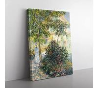Camille In The Garden At Argenteuil By Claude Monet Classic Painting Canvas Wall Art Print Ready to Hang, Framed Picture for Living Room Bedroom Home Office Décor, 50x35 cm (20x14 Inch)