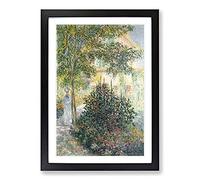 Camille in The Garden at Argenteuil by Claude Monet Framed Print A2 Black