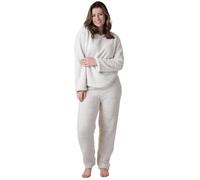 Camille Ladies Pyjamas, Jacquard Sherpa Fleece, Cosy Lounge Wear Set | Long Sleeves, Chic Crew Neck & Elasticated Waist, Warm & Snug 2-Piece PJ Top & Bottoms, Comfy Material & Luxury Smooth